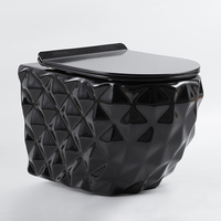 Toilette murale monobloc en céramique, design égyptien, moderne, unique et en demande, à motif doré