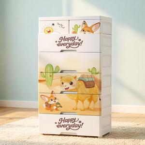 Armoire de chambre d'enfant à <span class=keywords><strong>6</strong></span> niveaux avec motifs d'animaux du désert, avec serrures de sécurité, armoire de rangement pour jouets, <span class=keywords><strong>commode</strong></span> en plastique avec <span class=keywords><strong>tiroirs</strong></span> - Product Image 2