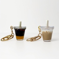Porte-clés Miniature Mignon Thème Café Matcha Latte Américain, Café Mocha, Thé au Lait, Accessoire de Collection, Breloques en Forme de Sachet de Thé au Lait
