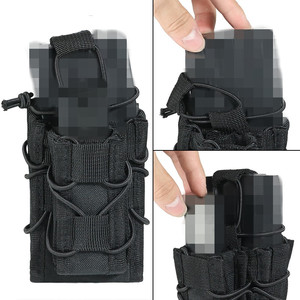 Portacargador Doble Táctico para Cinturón, Compatible con MOLLE, para Cargadores de 9mm y 5.56, Portacargador de Nailon para Paintball con Retención Elástica - Product Image 3