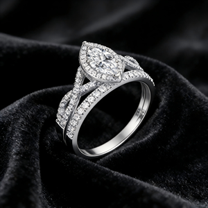 Classic Halo <b>Ring</b> Marquise Cut 1ct Rhodium Plated <b>Thick</b> 18K Gold Plated 925 Sterling Silver Engagement Wedding <b>Ring</b> - Product Image 2