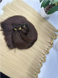 Extensions de cheveux humains vierges vietnamiens 100% cuticules alignées, double trame, Remy, naturelles, lisses et ondulées, pointe plate - Product Image 4