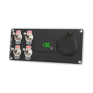 Nhà Máy Bán Sỉ 4 gang LED điện áp hiển thị xe gắn sạc mô-đun điều khiển 36W + 30W PD + QC3.0 nhanh chóng sạc chuyển đổi bảng điều chỉnh - Product Image 5