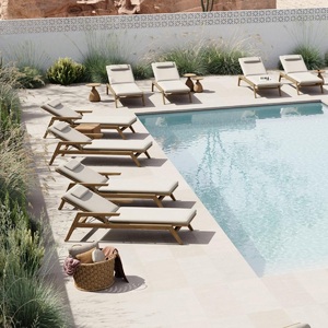 Ocio <span class=keywords><strong>piscina</strong></span> sol tumbona muebles de exterior sillón de teca y tumbona sin brazos - Product Image 2