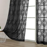 Voilages Légers et Aériens pour la Confidentialité, Rideaux Texturés à Double Passe-Tringle, Voile de Luxe pour Salon, Tissé 100% Polyester, Motif Floral Américain