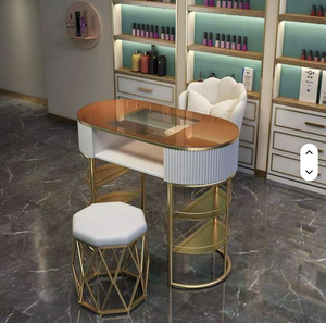 Cream Style Metal Nail <b>Table</b> <b>White</b> Multi-Functional Single Person Full Set Light Luxury Home Minimalist Living Room Eco-Friendly - Product Image 2