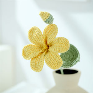 क्रोकेट टुंग तेल फूल एकल क्रोकेट फूल बुना सजावटी कृत्रिम बुना हुआ फूल वैलेंटिन की माताओं के दिन उपहार - Product Image 4