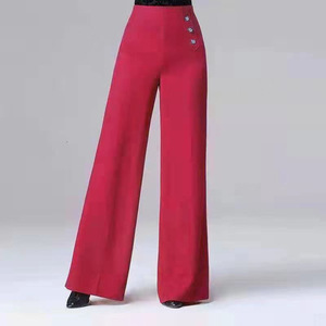 Nuevos pantalones de baile de talle alto para mujer, pantalones de pierna ancha de baile social, pantalones de baile adelgazantes y versátiles, Pantalones de mujer - Product Image 6