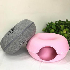 Maison douce en mouton personnalisé feutre de haute qualité mode naturel confortable grandes grottes feutrées chats lit pour chien de compagnie chat grotte - Product Image 4