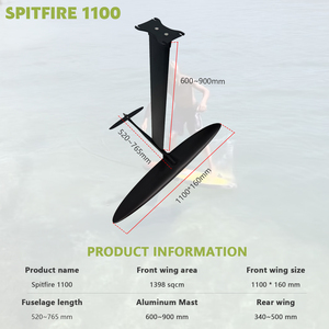 ชุดไฮโดรฟอยล์คาร์บอนเต็มรูปแบบ JFS Axis Foil Front Wing Spitfire 1100/1180/960 พร้อมโลโก้ OEM สำหรับเล่นเซิร์ฟฟอยล์ JFS SPITFIRE1100 ขายดี JFS- - Product Image 4