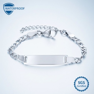 Fashion Simple 316L Stainless Steel <b>Gold</b> Plated <b>Adjustable</b> Length Engrave Name Customized <b>Bracelet</b> - Product Image 2