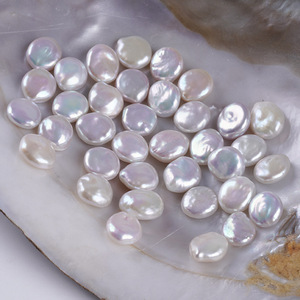 Accessoires de bijoux DIY personnalisables, perles d'aquaculture d'eau douce recyclées, bouton blanc, lumière forte, 8-9 mm, couleur personnalisée - Product Image 1