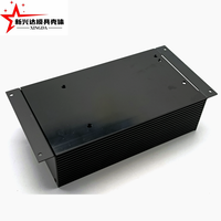 Boîtier en aluminium avec structure à rainures de dissipation thermique, boîtier électronique noir pour carte mère d'amplificateur audio