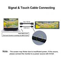 Lcd Stretched Bar Display Extra Secondary Screen H/D USB-C 14.5inch 2K 2560X720 Portable Touch Monitor for Y70 Pc Case/Laptop