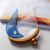Trophée de cristal de haute qualité en métal nouveau design Récompenses de trophées de logo personnalisé en forme de goutte d'eau
