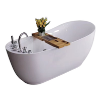 Baignoire autoportante moderne en acrylique avec fonction massage (bain à remous à air) 4 jets, forme ovale, longueur 1,8 m, pour usage intérieur, avec drain
