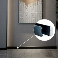 Plinthe en alliage d'aluminium noir mat, style industriel moderne, bordure de sol, 6 cm, 8 cm, salon, appartement, cuisine