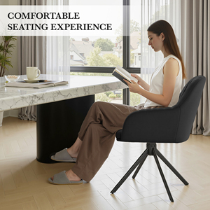 Modern Ribbed Velvet Upholstered Dining Chair with Durable Eco-Friendly Tufted Design Metal Legs <b>Lightweight</b> for Home Furniture - Product Image 6