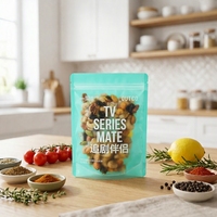Op maat bedrukte transparante, getinte, hersluitbare staande zipzakken voor noten, snacks en gedroogd fruit