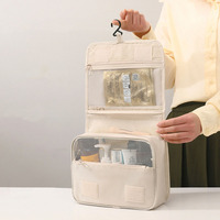 Sac de toilette suspendu personnalisé en polyester résistant à l'eau, sacs de voyage grande capacité, sac cosmétique de voyage, vente en gros
