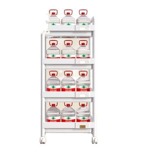 Black <b>Plastic</b> Rolling Utility Cart with Handle Multi-Functional Trolley for Office Living Room Salon Movable Storage Organizer - Product Image 6