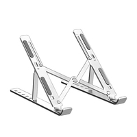 Support d'ordinateur portable en métal portable à hauteur réglable et imprimé de logo personnalisé Support d'ordinateur portable en aluminium Support réglable pour ordinateur portable