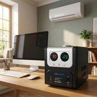 Stabilisateur de tension automatique FVR-5000VA 90-150V, sortie 120V avec 2 prises pour appareils électroniques commerciaux