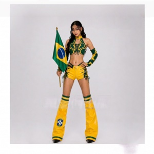 Costume da Performance in Pelle Patchwork Design-sense Football Baby Gogo, Maglie da Donna per Spettacoli Ds <span class=keywords><strong>Bar</strong></span>, Maglie Brasiliane e Argentines per Palcoscenico - Product Image 1