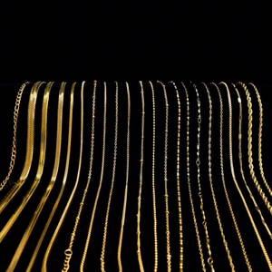 สร้อยคอฟิกาโร่เคลือบทองคุณภาพสูง ดีไซน์สองชั้น เรียบง่าย ทันสมัย สร้อยคอฟิกาโร่แบบพื้นฐาน สร้อยคอเหล็กกล้าไร้สนิม - Product Image 3