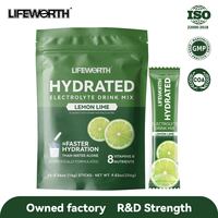 LIFEWORTH Mélange de boisson multi-vitaminée et d'électrolytes hydratants à base de citron et de lime, formulé scientifiquement, sachets individuels