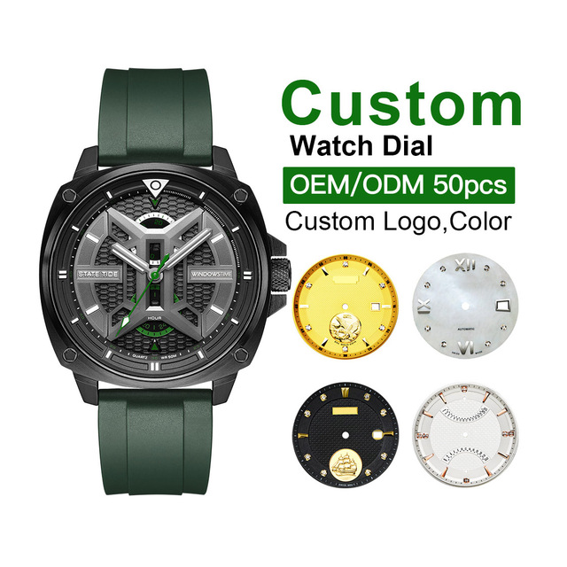 Men's High Quality Stainless Steel Watch Silicone Quartz Movement Water Resistant Simple Design Pointer Customizable Logo