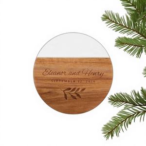 Posavasos Moderno de Lujo en Mármol y Madera, Duradero, Redondo, 400 mm de Diámetro, Combina con la Elegancia del Comedor, Decoración del Hogar - Product Image 1