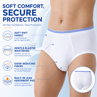 Caleçons Boxers Homme 4 Couches Anti-Fuite 100ML Anti-Odeur avec Coussinet Intégré Tricot Doux Lavable OEM Sous-vêtements Boxers pour Incontinence