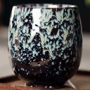 Tazón de Té con Diseño Vintage y Esmalte Único, Taza de Servicio de Té de Arcilla Estilo Japonés, Tazas de Cerámica para Degustación de Té Kung Fu con Efecto Horno - Product Image 5