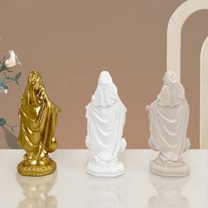 Statue de la Vierge Marie en résine, 3 couleurs : blanc, ivoire, or, figurine catholique pour la décoration de l'autel à la maison et cadeaux religieux <span class=keywords><strong>chr</strong></span>étiens - Product Image 3