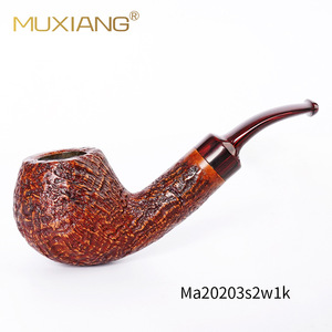 Briarwood Tobacco Pipe Sandblasted Apple Shape Straight Type Handcrafted For Smoking - Product Image 2