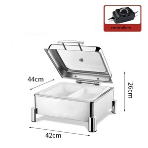 Assiettes en acier inoxydable or pour chargeur électrique nouveau <span class=keywords><strong>design</strong></span> de mariage chauffe-plats <span class=keywords><strong>buffet</strong></span> pour la restauration servant des plats de chauffe-plats - Product Image 5