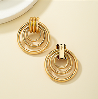 Grandes boucles d'oreilles Vintage en métal torsadé pour femmes, couleur or, breloque Sexy, déclaration spirale tourbillon bijoux vente en gros