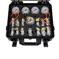 Kit de test de pression hydraulique avec 5 manomètres, 600 bars, 13 raccords, 5 flexibles pour outil de test de pression hydraulique d'excavatrice