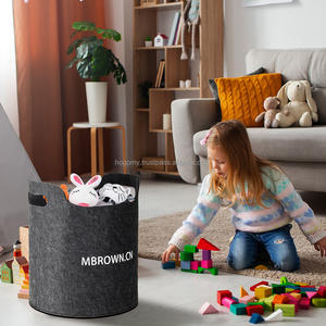 Foldable Felt Laundry Hamper Handles Lightweight Eco-Friendly Laundry <b>Basket</b> for Bathroom Use Customized Logo Color/Size Options - Product Image 4