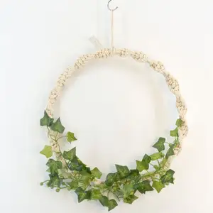 Artificial Flower Cotton Wreath Green Leaf Home Decor Wall Decoration Gift Spring Decoration Doll