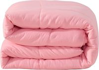 100% polyester rose couette reine taille prélavé extra doux ensemble de literie housse de couette 90x90 pouces avec fermeture à glissière