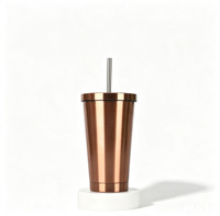 Gobelet isotherme grande capacité en acier inoxydable 304 à double paroi, tasse à café avec paille, disponible en plusieurs couleurs