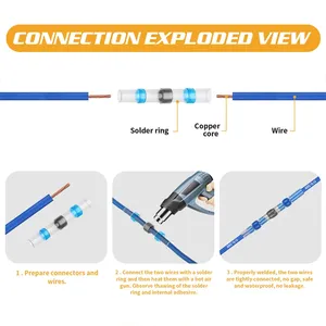 100pcs Heat Shrink Butt kawat konektor terminal tahan air <span class=keywords><strong>Solder</strong></span> segel lengan kawat tabung konektor - Product Image 5