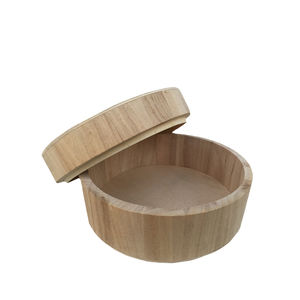 Boîte de rangement ronde en bois avec couvercle, vente en gros, non finie, bricolage, boîte en bois massif vierge, boîte à <span class=keywords><strong>bijoux</strong></span> décorative vintage, fabricant - Product Image 1