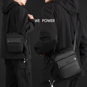 WePower Men's Messenger <b>Bag</b> <b>Large</b> Nylon Durable Business Travel Shoulder <b>Bag</b> Solid Color <b>Black</b> - Product Image 5
