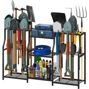 Estante para herramientas de jardinería, torre de almacenamiento para patio, organización y almacenamiento para garaje, estante práctico de tres niveles para herramientas de jardinería - Product Image 1