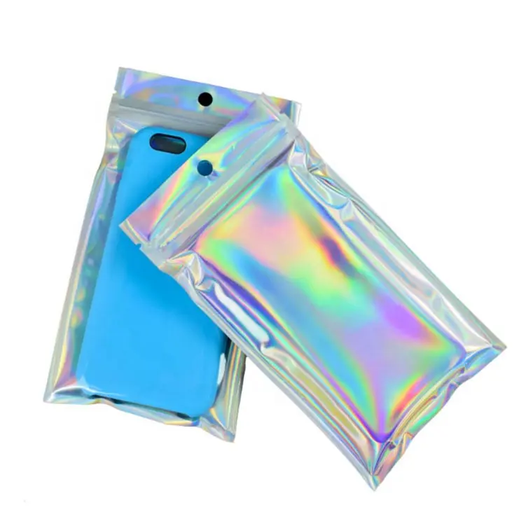 Bir tarafı şeffaf Hologram ambalaj küçük Mylar Hologram çanta