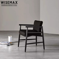 WISEMAX FURNITURE Chaise de café commerciale moderne nordique en bois massif chaise de salle à manger de luxe en bois et tissu pour la maison