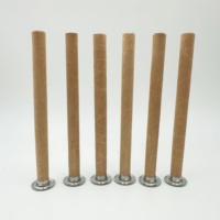 Mèche en bois tubulaire, mèche en bois tubulaire avec support métallique, mèche de bougie en bois de taille personnalisée